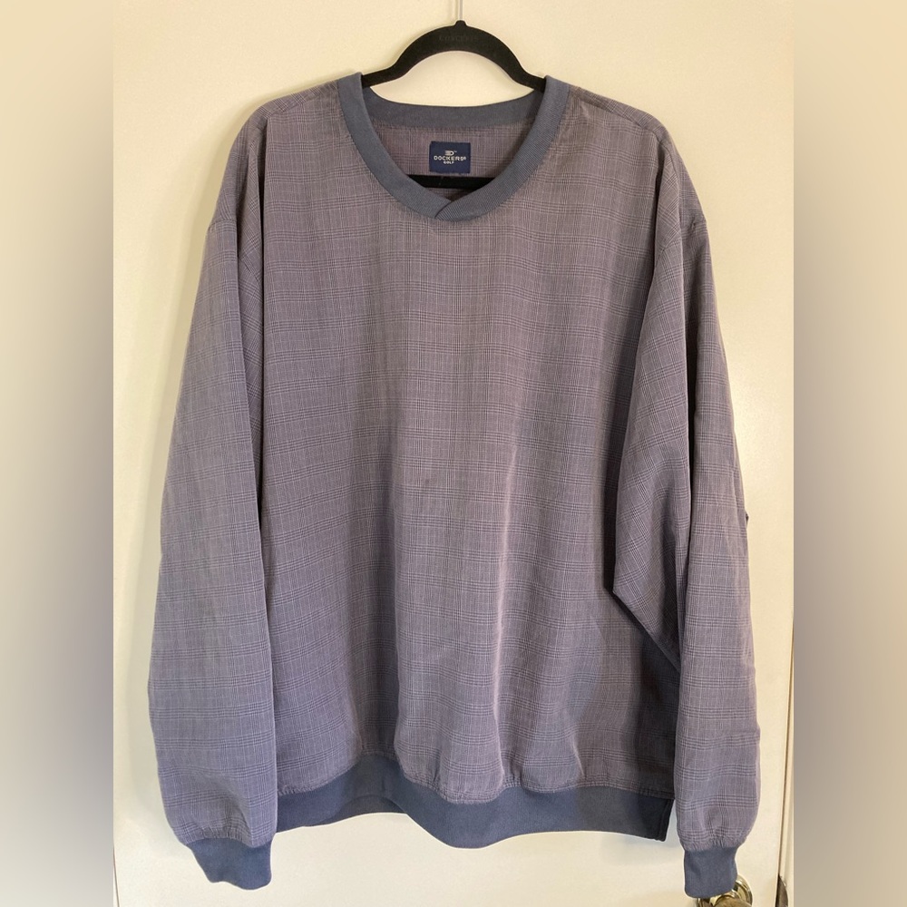 Dockers Golf jacket Mens V Neck Pullover Windbreaker Grey Size XL